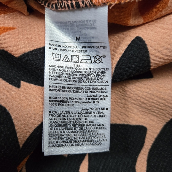 Old Navy Coral and Black Leaf Print Top - Picture 3 of 4